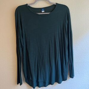 Old Navy Long Sleeve Dark Green Luxe Tee